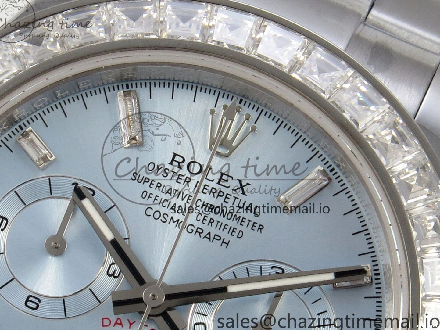 0227 Daytona 116576TBR 3CF 1:1 Best Edition diamonds Bezel Ice Blue Dial on SS Bracelet SH4130 V2(Mod Version) WaterResistant 140